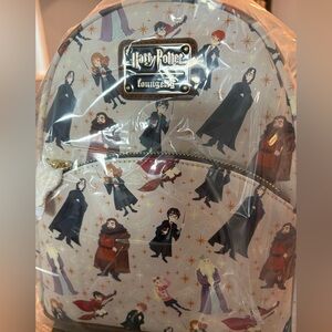 Loungefly Harry Potter Cream Mini Backpack with Multicolor Character Print